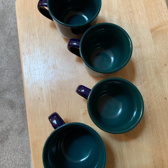 4 TIENSHAN MUGS GREEN & BLUE - Picture 2 of 5